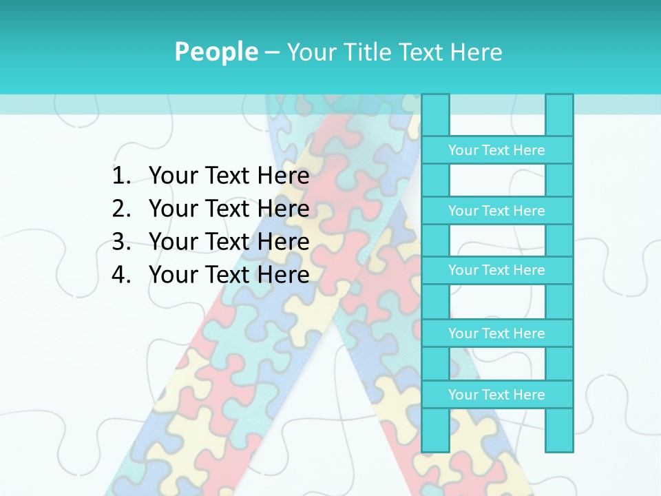 A Puzzle Piece With A Colorful Ribbon On It PowerPoint Template
