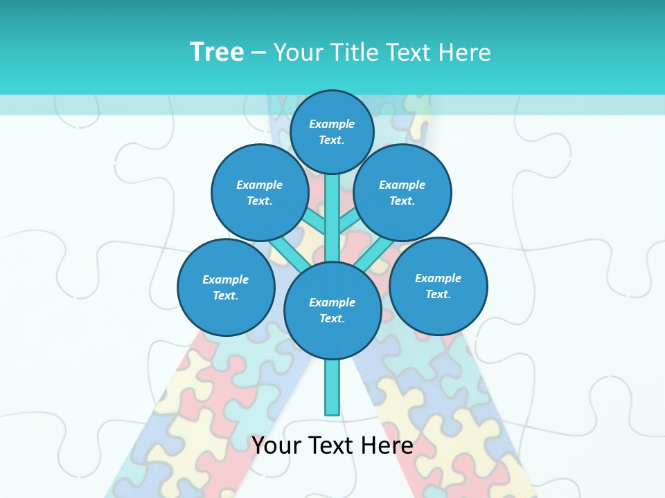 A Puzzle Piece With A Colorful Ribbon On It PowerPoint Template
