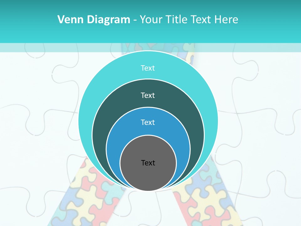 A Puzzle Piece With A Colorful Ribbon On It PowerPoint Template