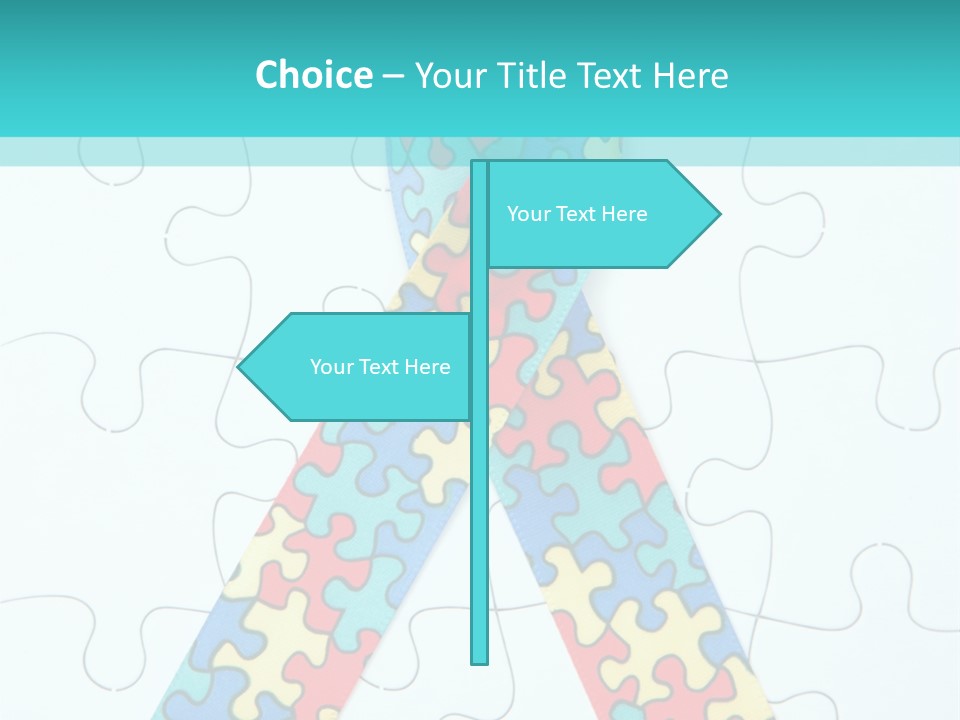 A Puzzle Piece With A Colorful Ribbon On It PowerPoint Template