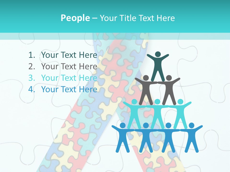 A Puzzle Piece With A Colorful Ribbon On It PowerPoint Template