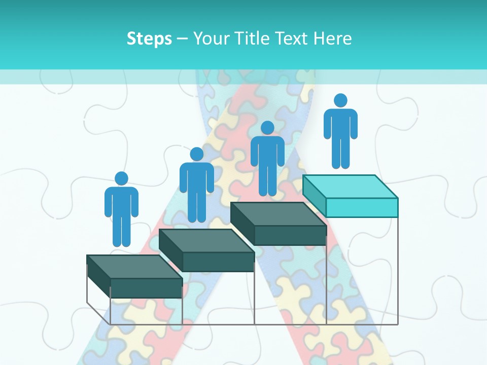 A Puzzle Piece With A Colorful Ribbon On It PowerPoint Template