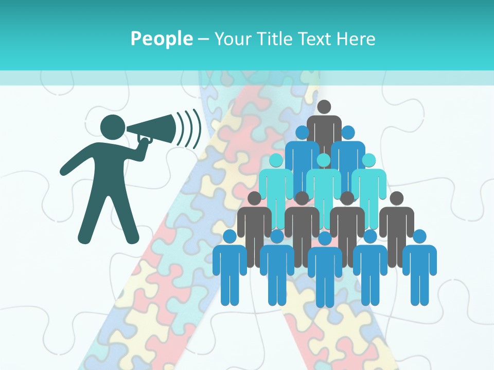 A Puzzle Piece With A Colorful Ribbon On It PowerPoint Template