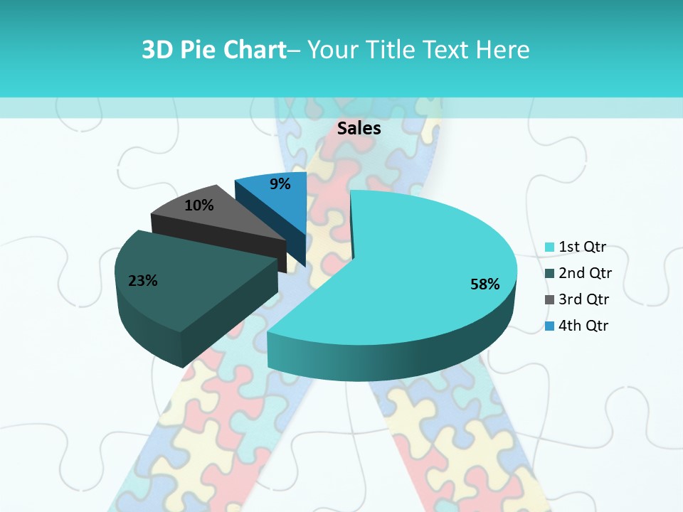 A Puzzle Piece With A Colorful Ribbon On It PowerPoint Template
