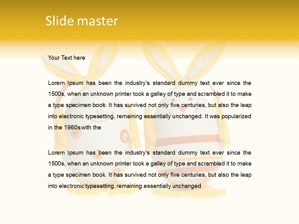A Couple Of Eggs With Bunny Ears On Them PowerPoint Template