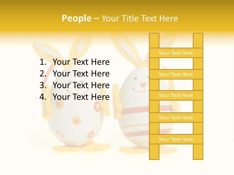 A Couple Of Eggs With Bunny Ears On Them PowerPoint Template