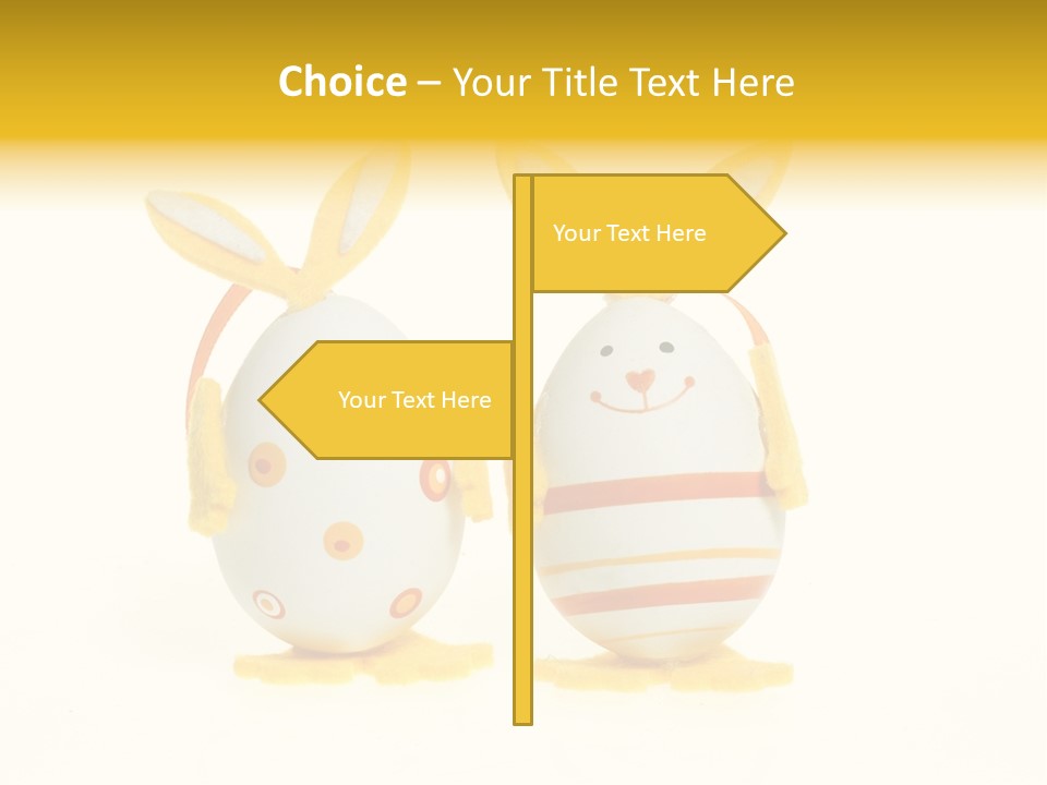 A Couple Of Eggs With Bunny Ears On Them PowerPoint Template