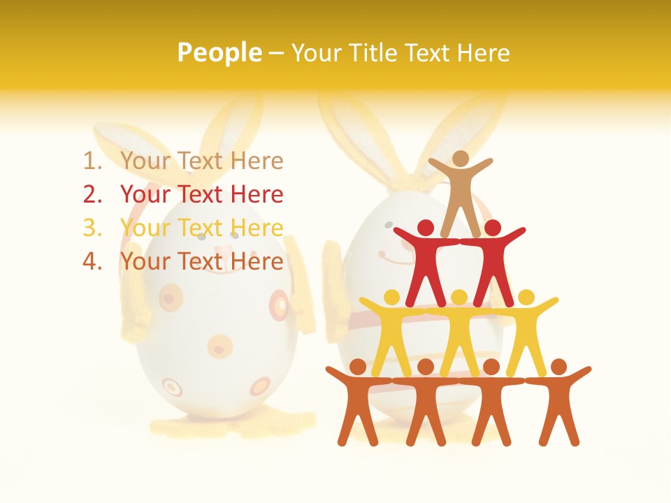 A Couple Of Eggs With Bunny Ears On Them PowerPoint Template