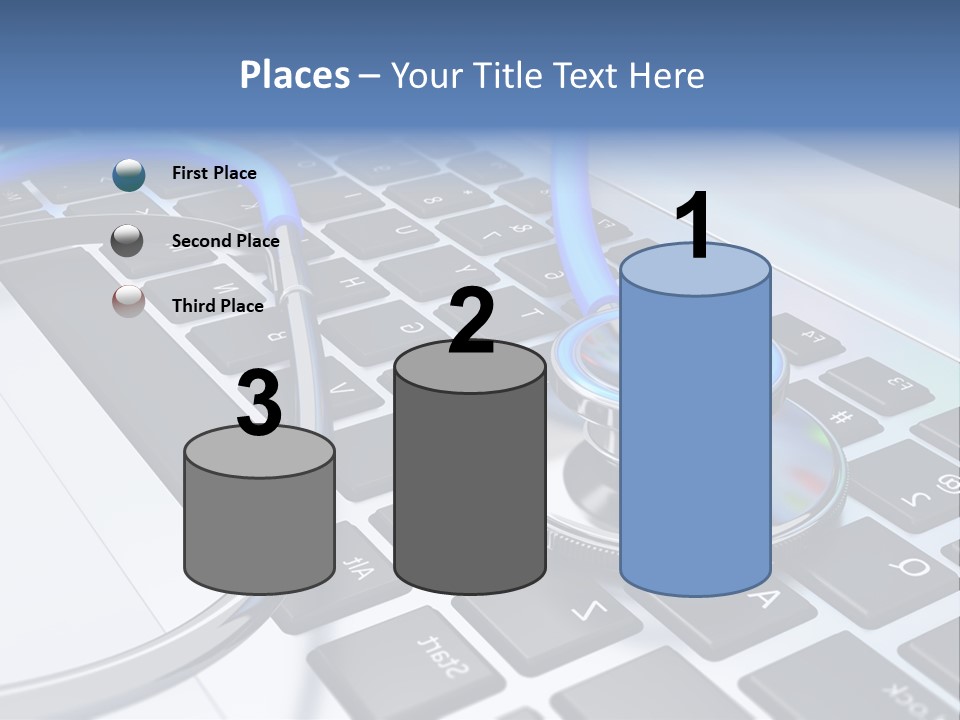 A Stethoscope Laying On Top Of A Laptop Keyboard PowerPoint Template