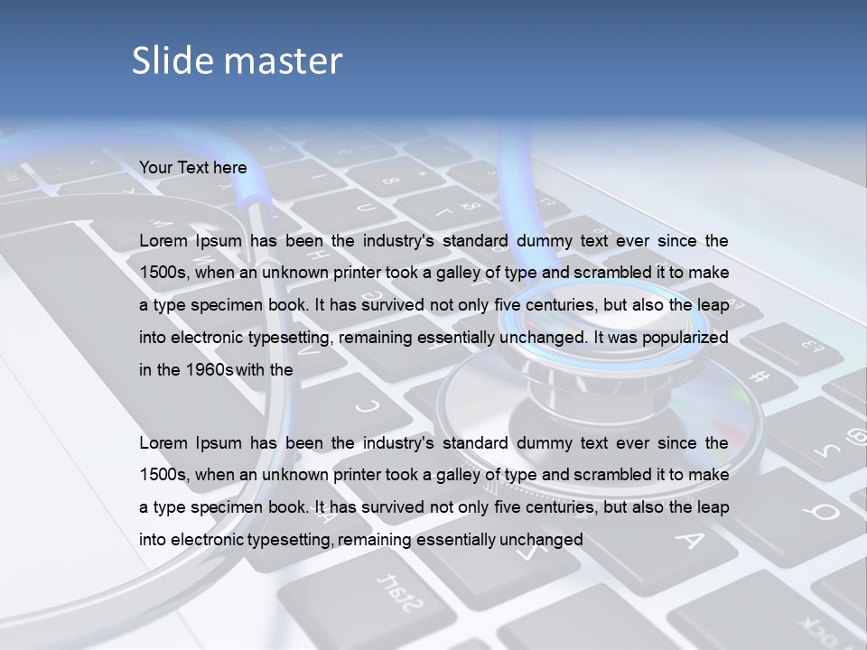 A Stethoscope Laying On Top Of A Laptop Keyboard PowerPoint Template