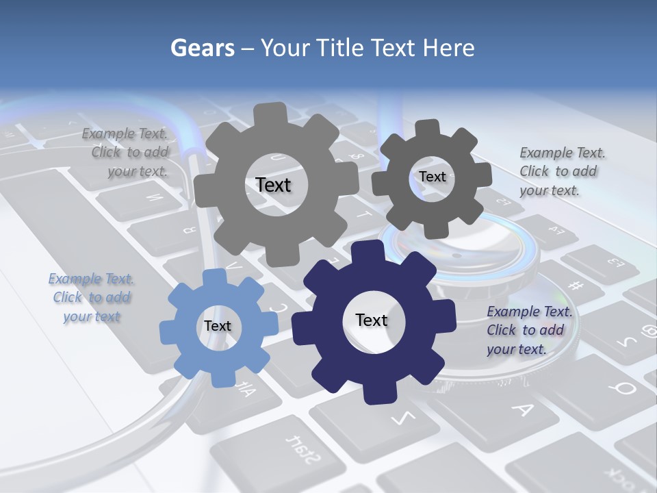 A Stethoscope Laying On Top Of A Laptop Keyboard PowerPoint Template