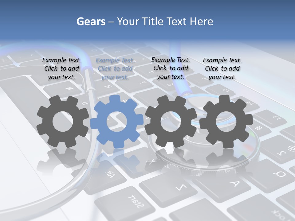 A Stethoscope Laying On Top Of A Laptop Keyboard PowerPoint Template