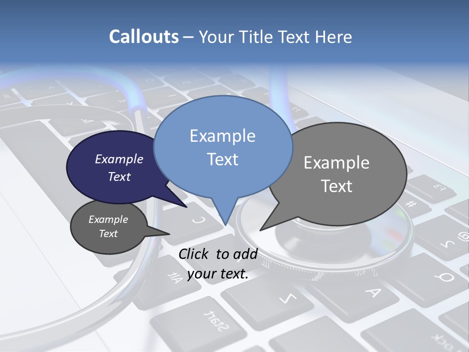 A Stethoscope Laying On Top Of A Laptop Keyboard PowerPoint Template