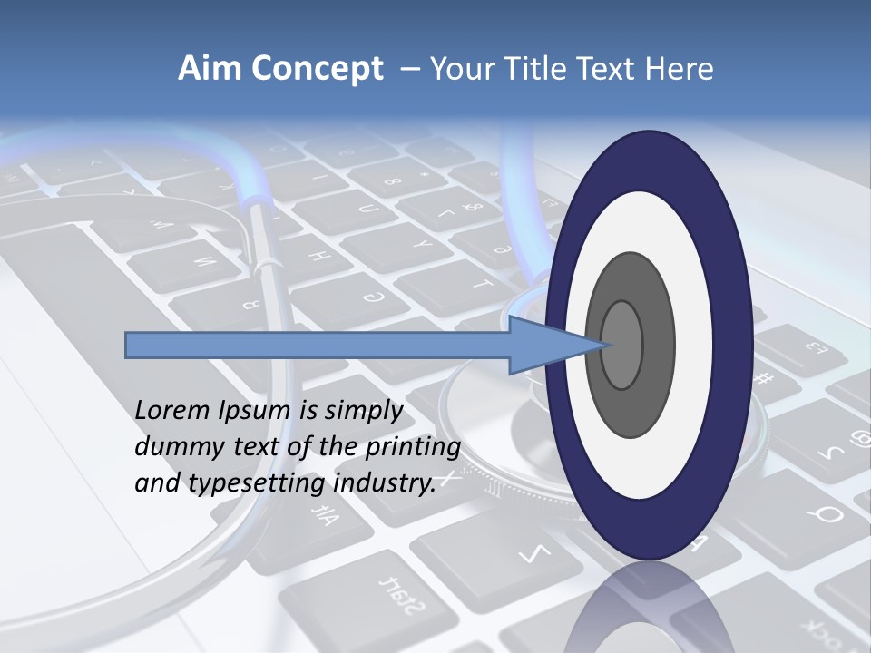 A Stethoscope Laying On Top Of A Laptop Keyboard PowerPoint Template