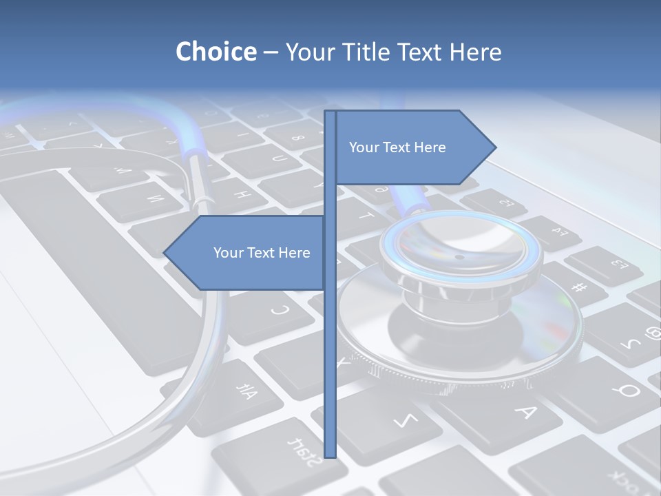 A Stethoscope Laying On Top Of A Laptop Keyboard PowerPoint Template