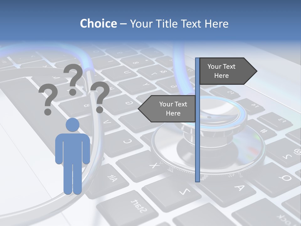 A Stethoscope Laying On Top Of A Laptop Keyboard PowerPoint Template
