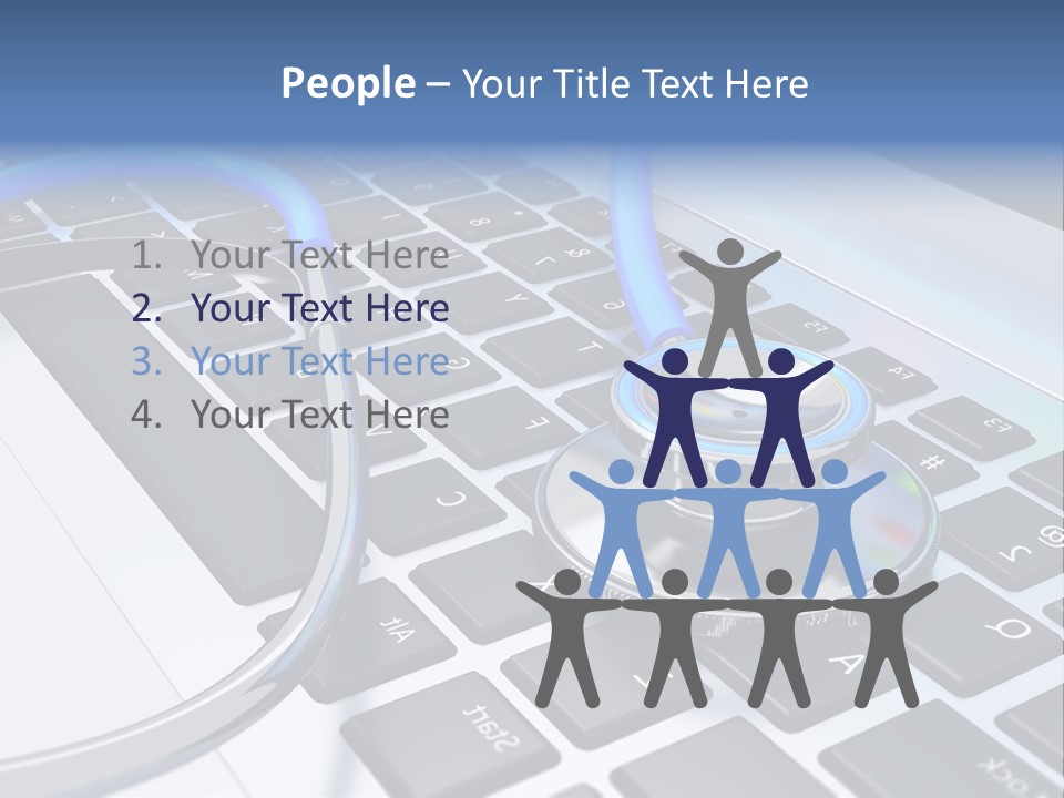 A Stethoscope Laying On Top Of A Laptop Keyboard PowerPoint Template