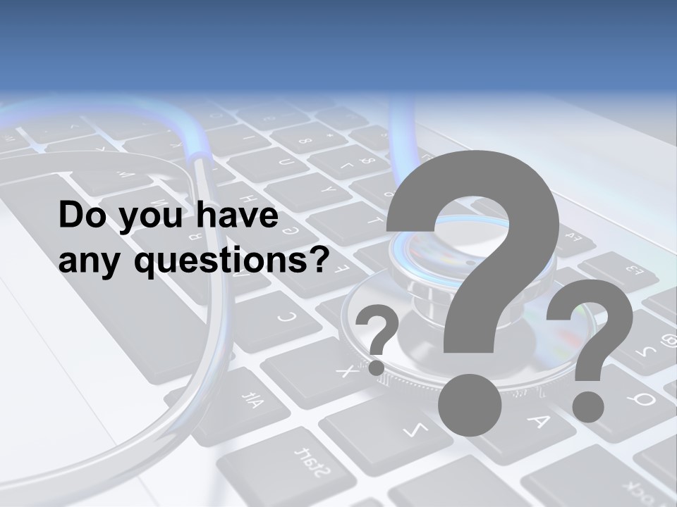 A Stethoscope Laying On Top Of A Laptop Keyboard PowerPoint Template