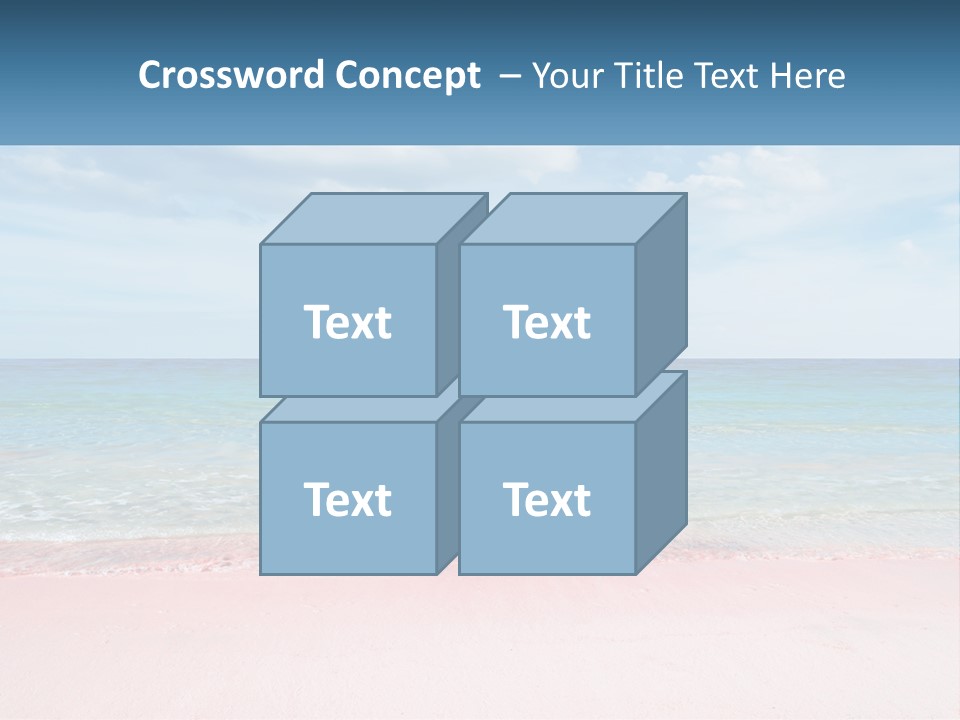 A Sandy Beach With A Blue Sky And Ocean In The Background PowerPoint Template