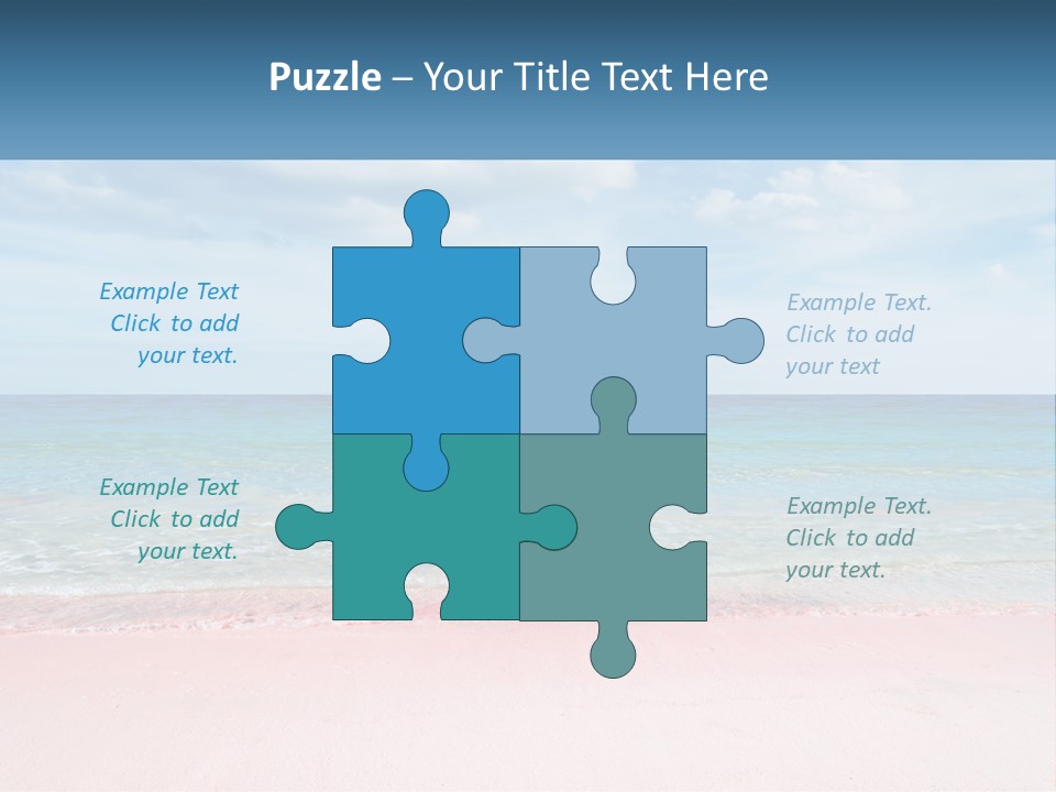 A Sandy Beach With A Blue Sky And Ocean In The Background PowerPoint Template