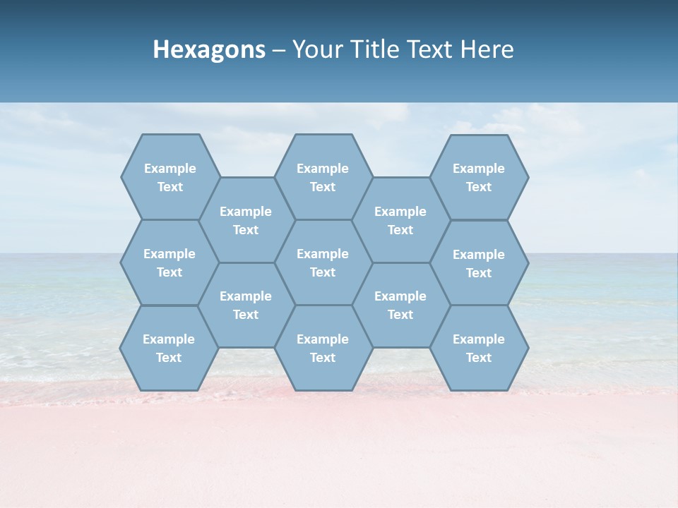 A Sandy Beach With A Blue Sky And Ocean In The Background PowerPoint Template