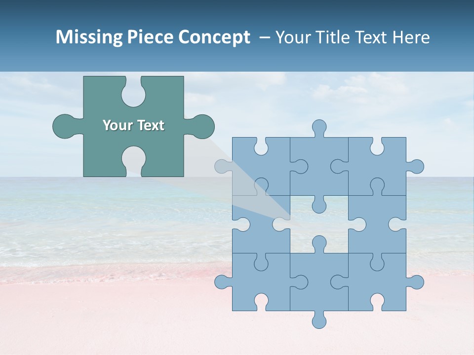 A Sandy Beach With A Blue Sky And Ocean In The Background PowerPoint Template
