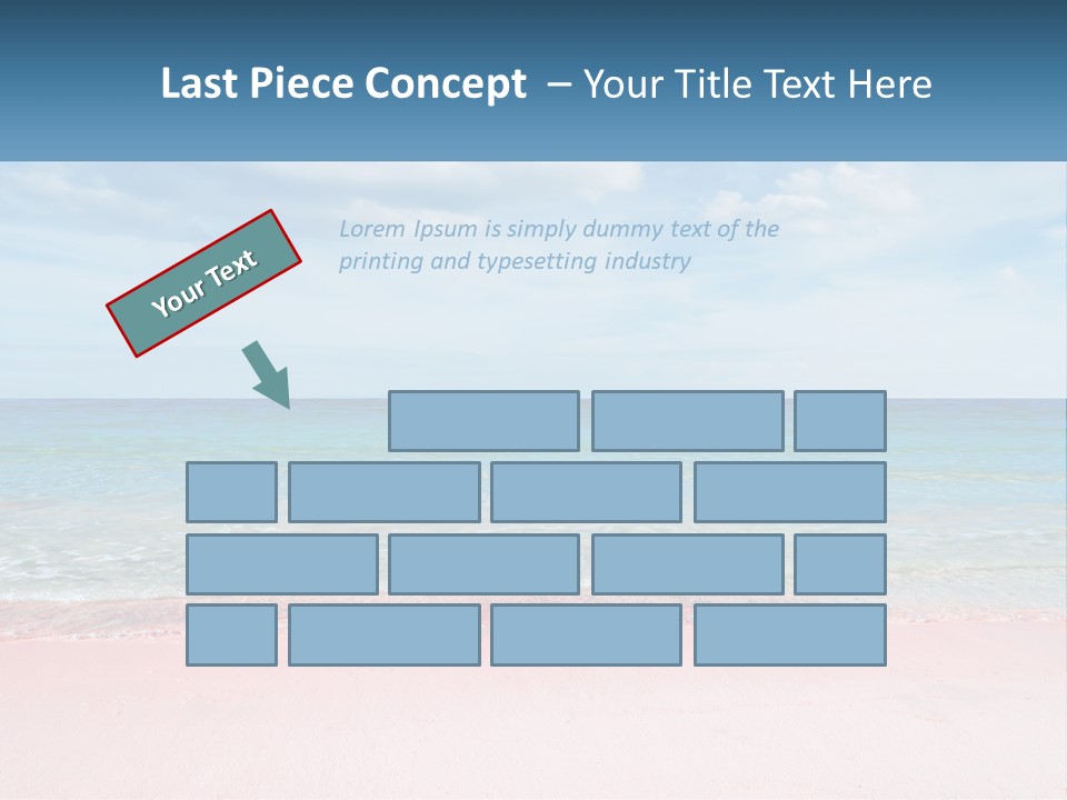 A Sandy Beach With A Blue Sky And Ocean In The Background PowerPoint Template