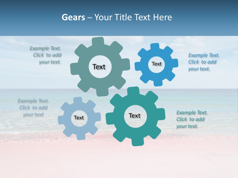 A Sandy Beach With A Blue Sky And Ocean In The Background PowerPoint Template