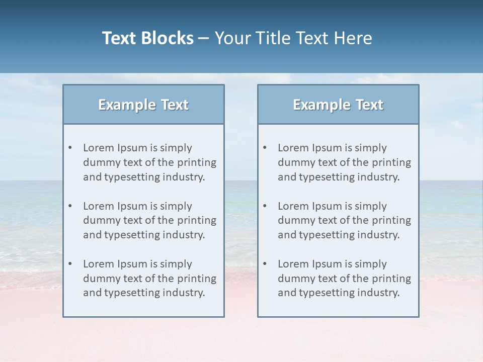 A Sandy Beach With A Blue Sky And Ocean In The Background PowerPoint Template