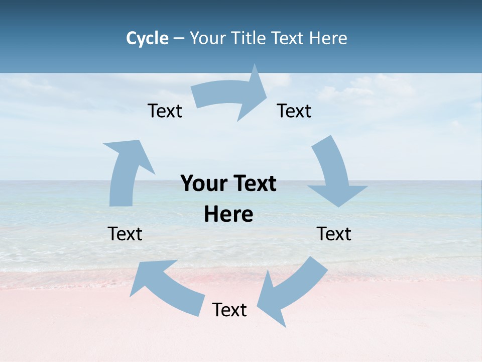A Sandy Beach With A Blue Sky And Ocean In The Background PowerPoint Template