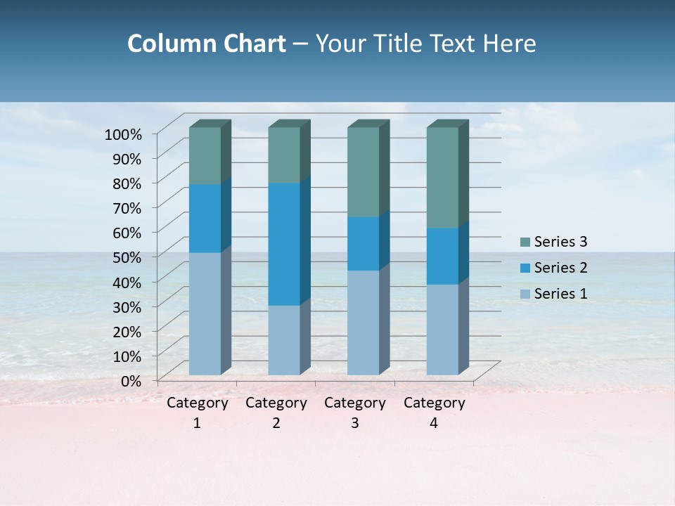A Sandy Beach With A Blue Sky And Ocean In The Background PowerPoint Template