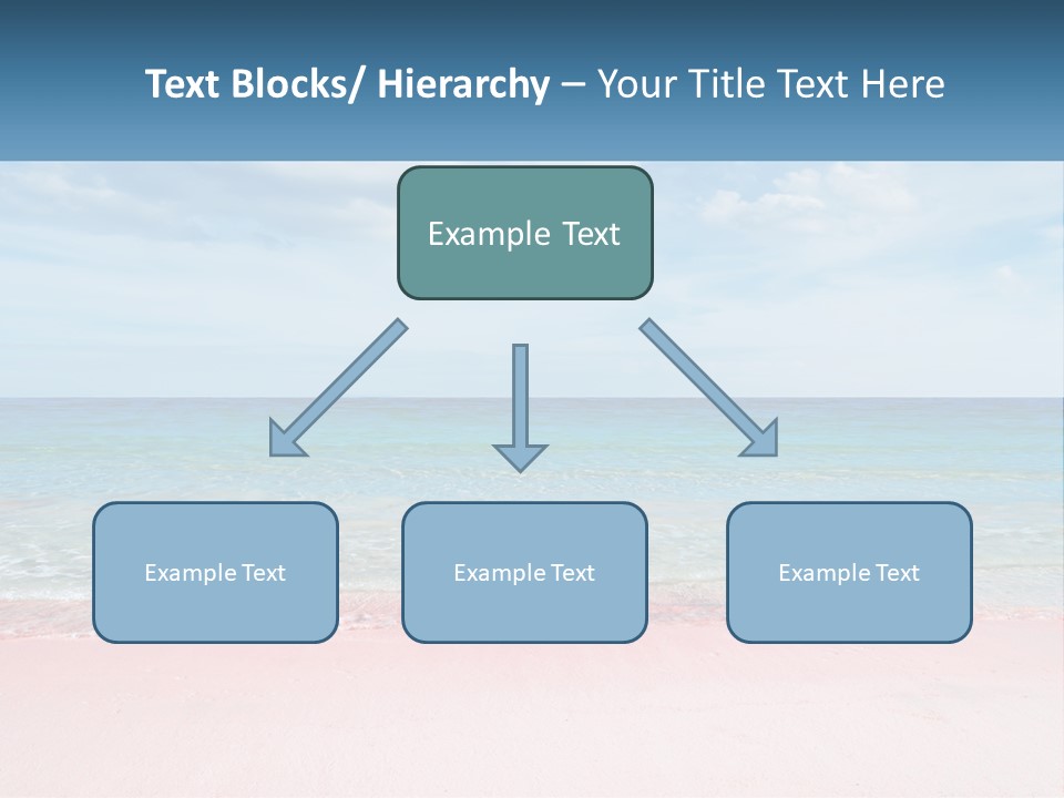 A Sandy Beach With A Blue Sky And Ocean In The Background PowerPoint Template