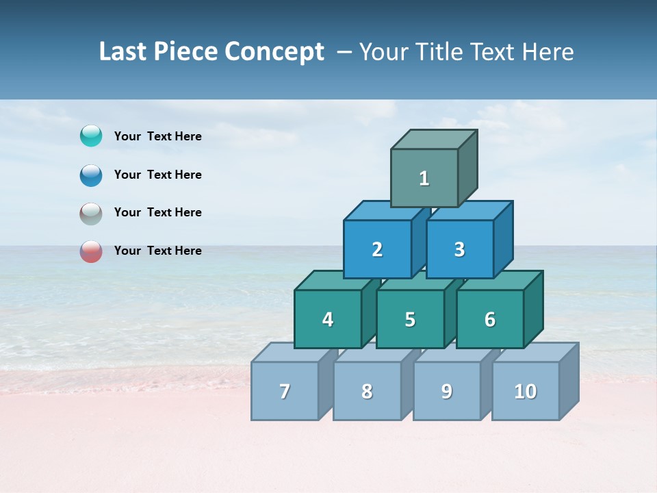 A Sandy Beach With A Blue Sky And Ocean In The Background PowerPoint Template