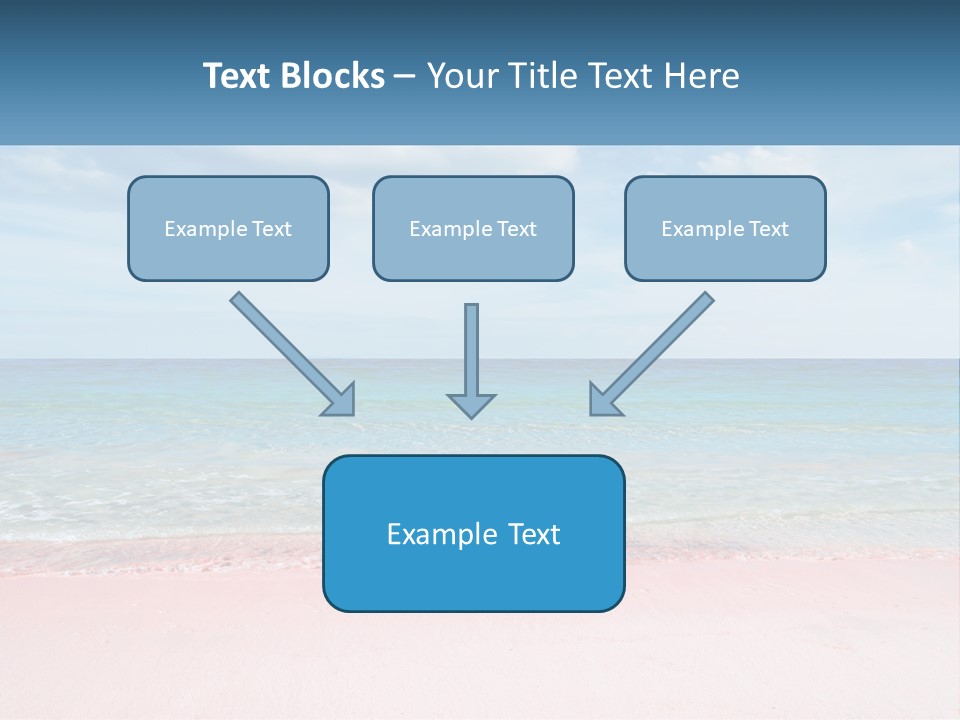 A Sandy Beach With A Blue Sky And Ocean In The Background PowerPoint Template