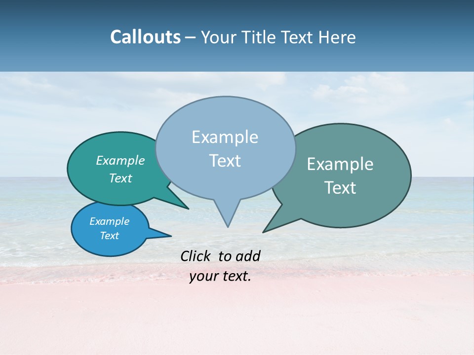 A Sandy Beach With A Blue Sky And Ocean In The Background PowerPoint Template