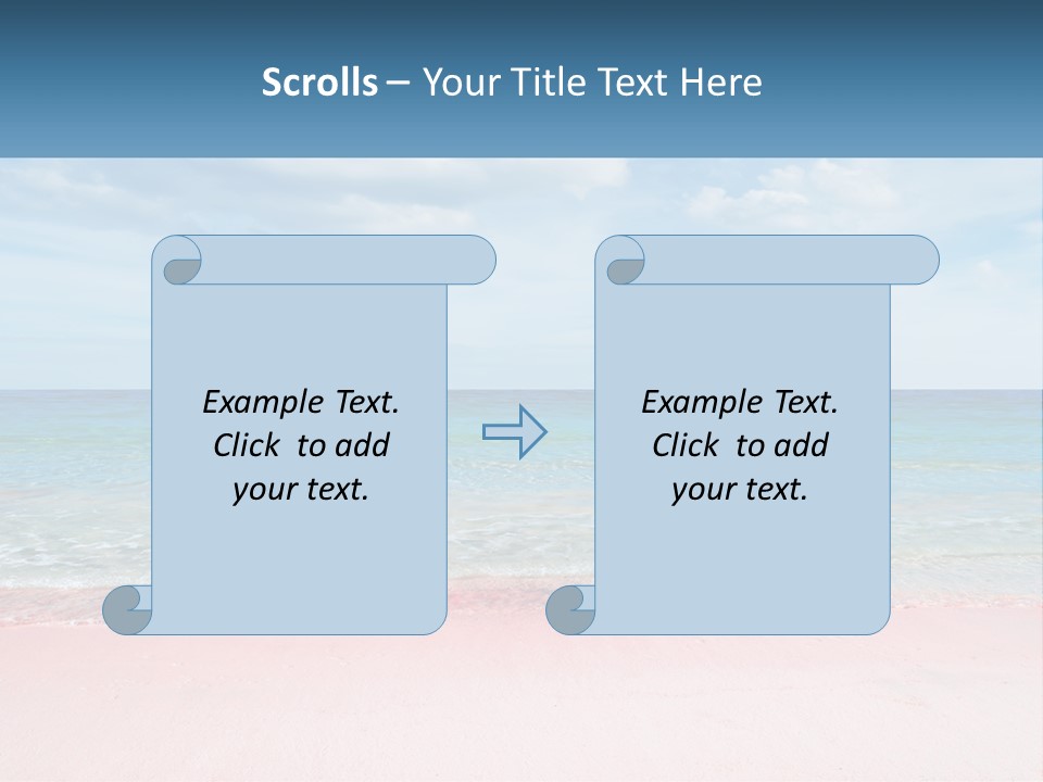 A Sandy Beach With A Blue Sky And Ocean In The Background PowerPoint Template