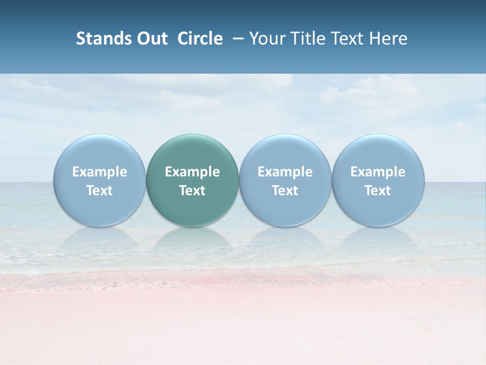 A Sandy Beach With A Blue Sky And Ocean In The Background PowerPoint Template