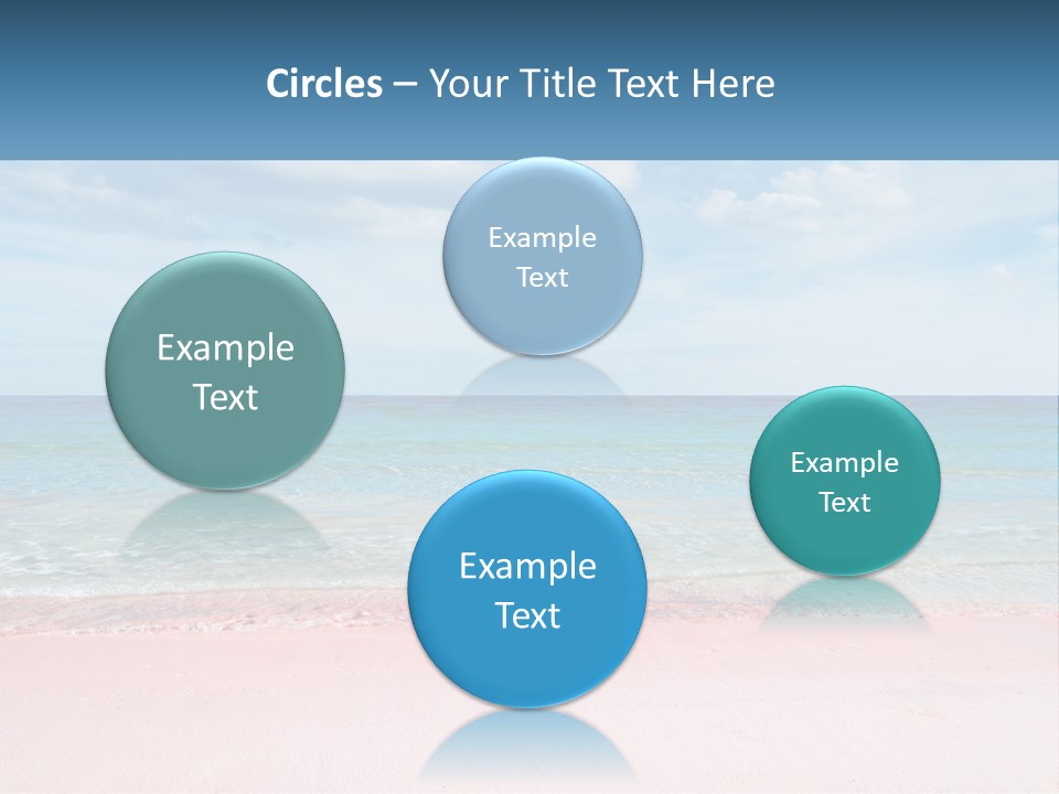 A Sandy Beach With A Blue Sky And Ocean In The Background PowerPoint Template