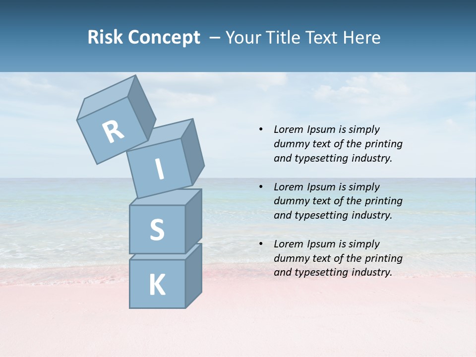 A Sandy Beach With A Blue Sky And Ocean In The Background PowerPoint Template