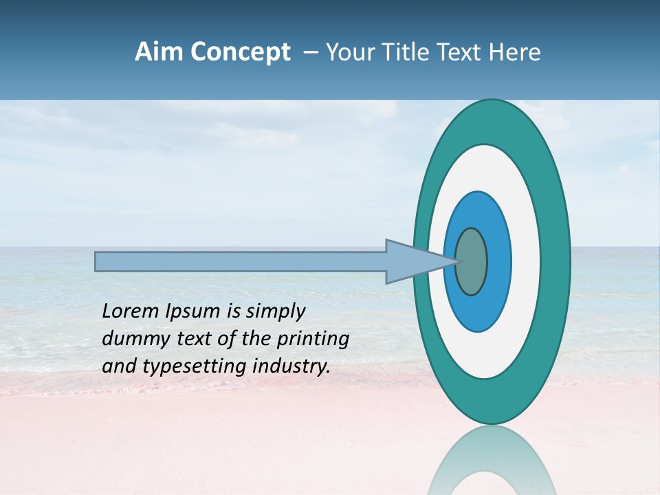A Sandy Beach With A Blue Sky And Ocean In The Background PowerPoint Template