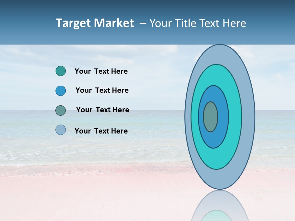A Sandy Beach With A Blue Sky And Ocean In The Background PowerPoint Template