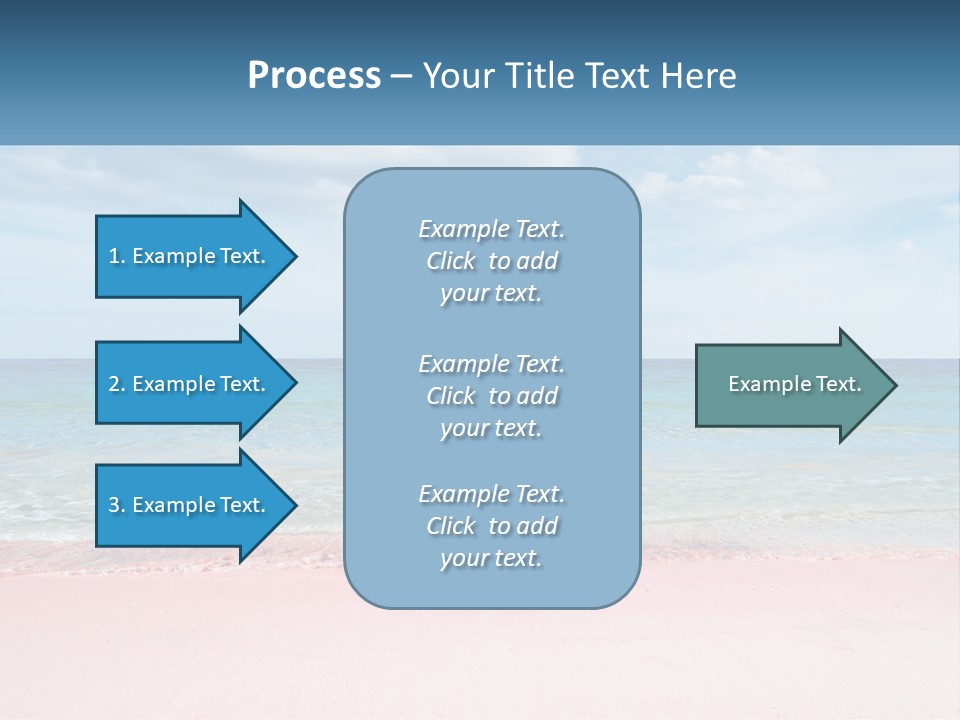 A Sandy Beach With A Blue Sky And Ocean In The Background PowerPoint Template