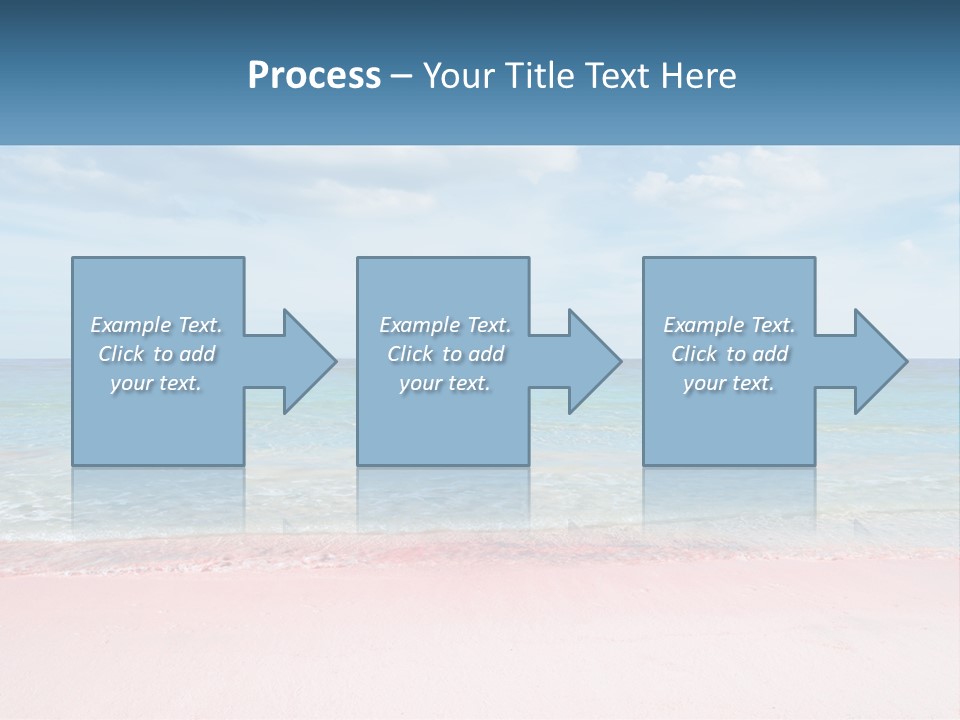 A Sandy Beach With A Blue Sky And Ocean In The Background PowerPoint Template