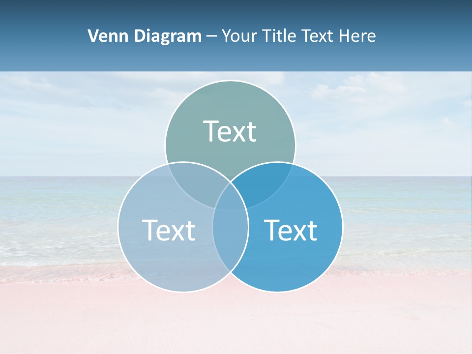A Sandy Beach With A Blue Sky And Ocean In The Background PowerPoint Template