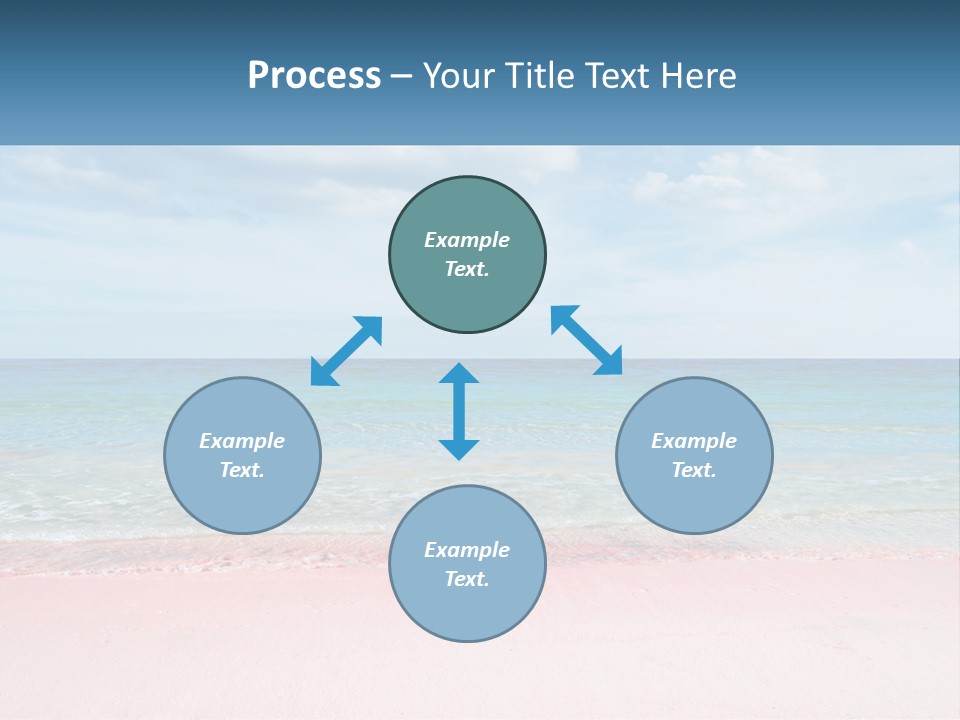 A Sandy Beach With A Blue Sky And Ocean In The Background PowerPoint Template