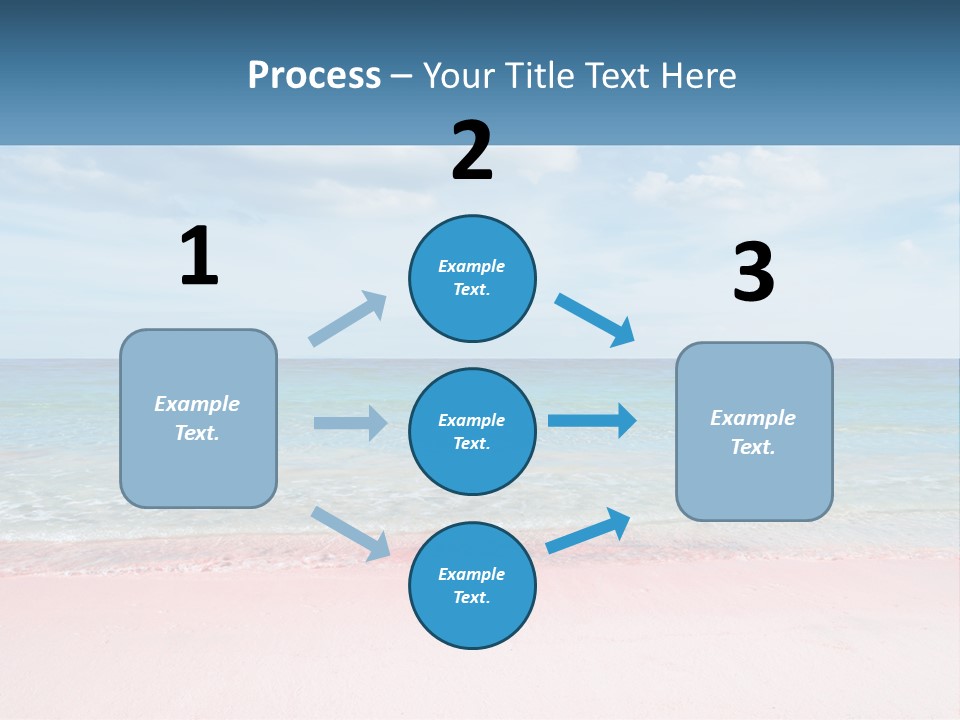 A Sandy Beach With A Blue Sky And Ocean In The Background PowerPoint Template