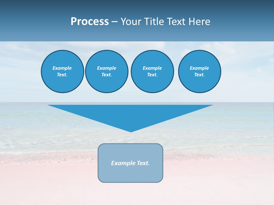 A Sandy Beach With A Blue Sky And Ocean In The Background PowerPoint Template