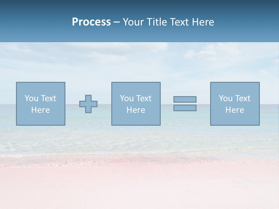 A Sandy Beach With A Blue Sky And Ocean In The Background PowerPoint Template