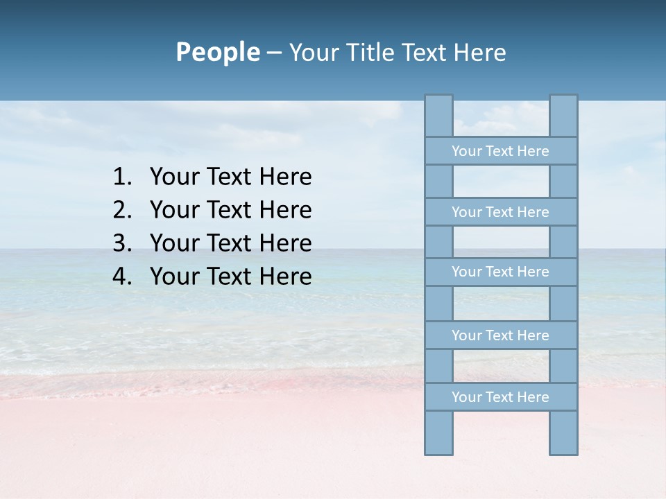 A Sandy Beach With A Blue Sky And Ocean In The Background PowerPoint Template