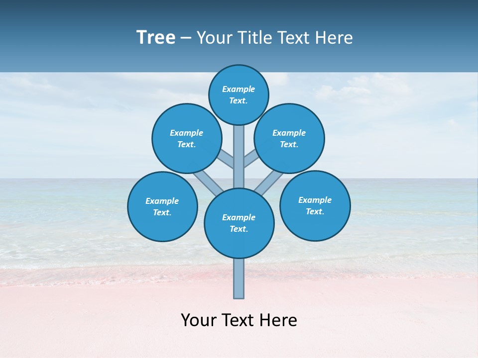 A Sandy Beach With A Blue Sky And Ocean In The Background PowerPoint Template
